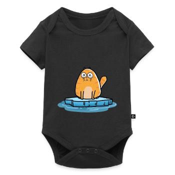 Cat winter time cold frost xmas - Baby Premium short-sleeve bodysuit - black - Front