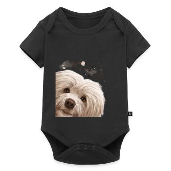 Curious Havanese Dog - Baby Premium short-sleeve bodysuit - black - Front
