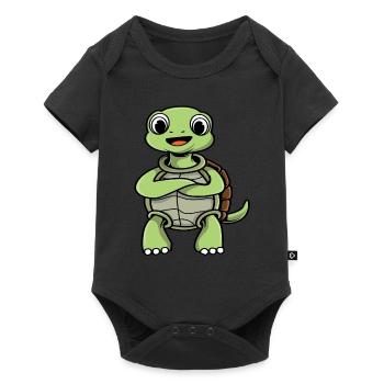 tortue - Body à manches courtes Premium Bébé - noir - Devant
