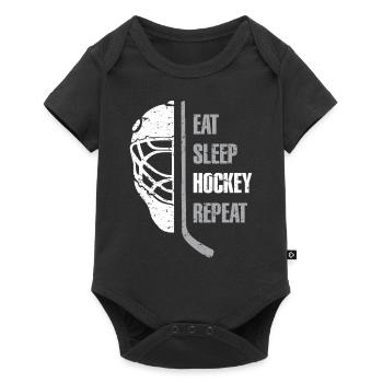 Mangez le hockey de sommeil répétez le cadeau de Noël Kid Ad Teen - Body à manches courtes Premium Bébé - noir - Devant