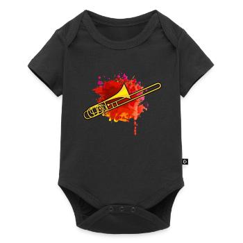 Trombone Instrument Brass Band Trombonist Gift - Body à manches courtes Premium Bébé - noir - Devant