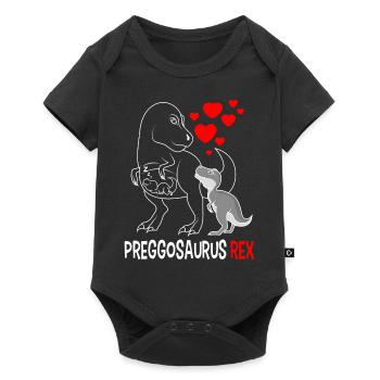 Maman dinosaure de grossesse - Body à manches courtes Premium Bébé - noir - Devant