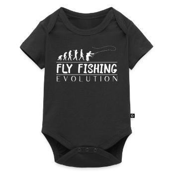 Fly Fishing Evolution - Funny Angler - Baby Premium short-sleeve bodysuit - black - Front