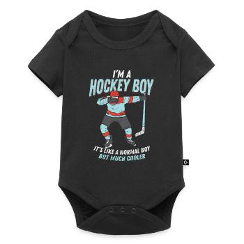 Dabbing Hockey Boy Gift - Baby Premium short-sleeve bodysuit - black - Front