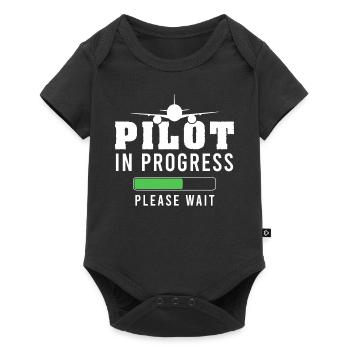 Pilot in training - Baby Premium short-sleeve bodysuit - black - Front