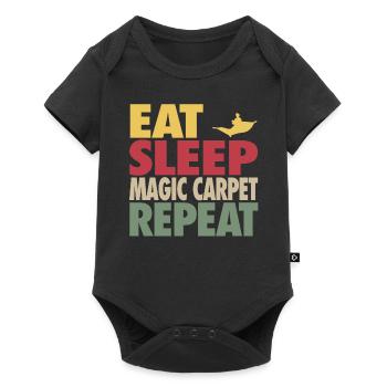 Eat Sleep Magic Carpet Repeat RETRO EDITION - Baby Premium short-sleeve bodysuit - black - Front