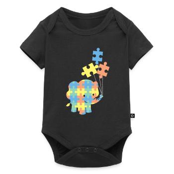 Autism Elephant Autism Awareness Autism Superhero - Baby Premium short-sleeve bodysuit - black - Front