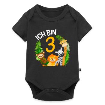 3rd birthday shirt jungle third - Baby Premium short-sleeve bodysuit - black - Front