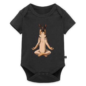 Meditate German Shepherd Dog - Baby Premium short-sleeve bodysuit - black - Front
