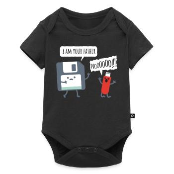 USB Floppy Disk - Nerd Geek Shirt - Baby Premium Kurzarmbody - Schwarz - Vorne