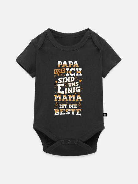 Beste Mama - Baby Premium Kurzarmbody - Schwarz