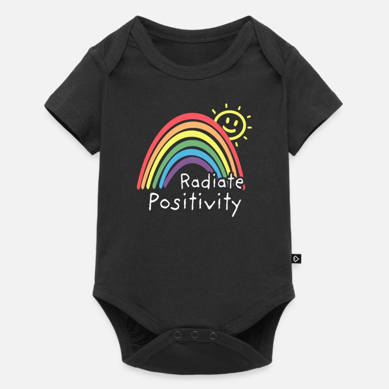 T&D Radiate Positivité Mignon Arc-en-ciel - Body à manches courtes Premium Bébé - noir