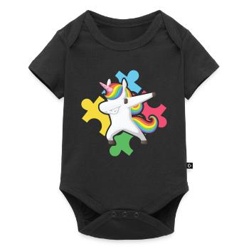 Autism Dab Sped Teacher Autism Unicorn - Body à manches courtes Premium Bébé - noir - Devant
