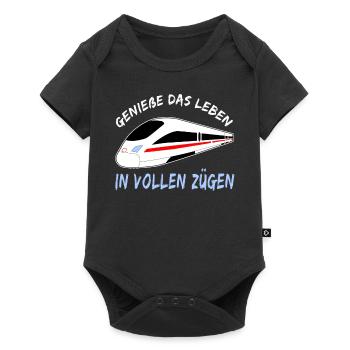 Genieße Das Leben In Vollen Zügen - Baby Premium Kurzarmbody - Schwarz - Vorne