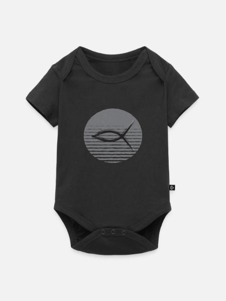 Ichthys Fisch Christentum - Baby Premium Kurzarmbody - Schwarz