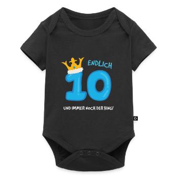 10th Birthday Birthday Child Krone Gift - Baby Premium short-sleeve bodysuit - black - Front