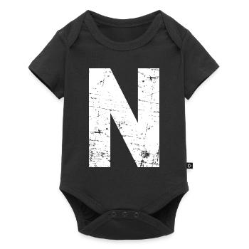 Lettre N - Body à manches courtes Premium Bébé - noir - Devant
