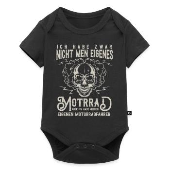 Motorradfahrerin Geschenk,Bikerin Eigenes Motorrad - Baby Premium Kurzarmbody - Schwarz - Vorne