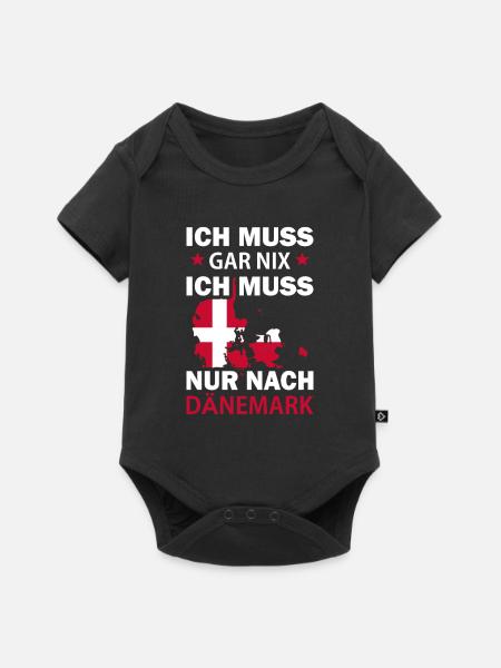 Dänemark - Baby Premium Kurzarmbody - Schwarz