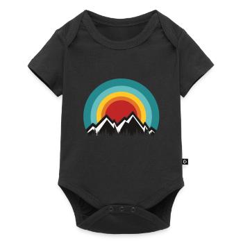 Berge - Baby Premium Kurzarmbody - Schwarz - Vorne