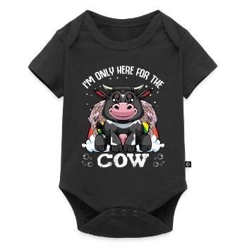 Kuh - Je suis seulement ici pour la vache - Style rétro Kuh - Body à manches courtes Premium Bébé - noir - Devant