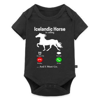 Cheval islandais - Body à manches courtes Premium Bébé - noir - Devant