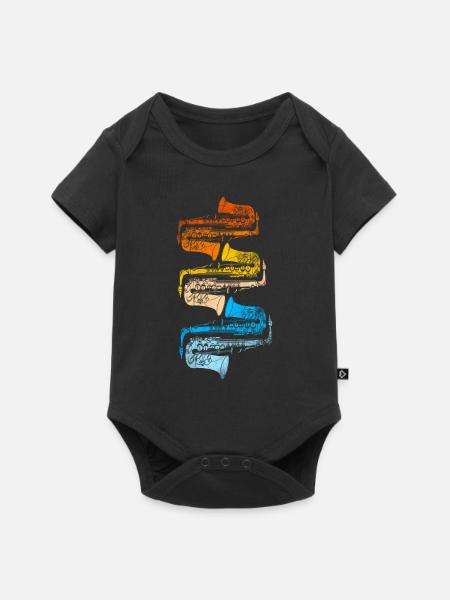 Saxophon - Baby Premium Kurzarmbody - Schwarz
