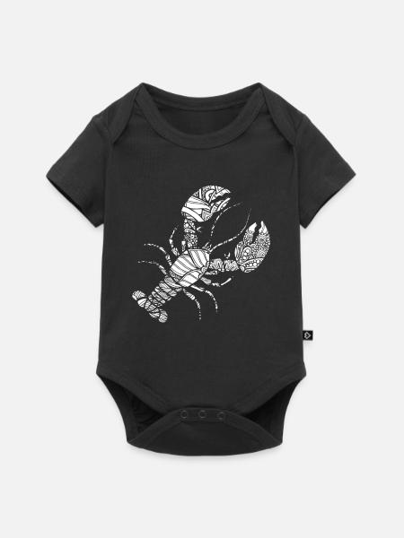 Hummer Hummer Blumenmuster - Baby Premium Kurzarmbody - Schwarz