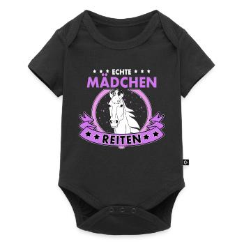 Real girls riding horses riding - Baby Premium short-sleeve bodysuit - black - Front