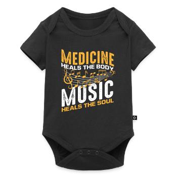 Musique Notes Professeur de musique Cadeau - Body à manches courtes Premium Bébé - noir - Devant