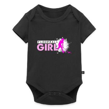 Cadeau de floorball fille floorball - Body à manches courtes Premium Bébé - noir - Devant