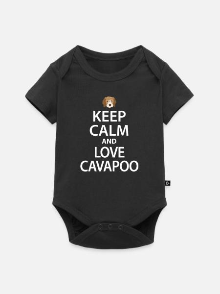 Cavapoo Hund - Baby Premium Kurzarmbody - Schwarz