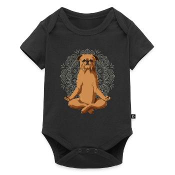 Brussels Griffon Dog meditate - Baby Premium short-sleeve bodysuit - black - Front