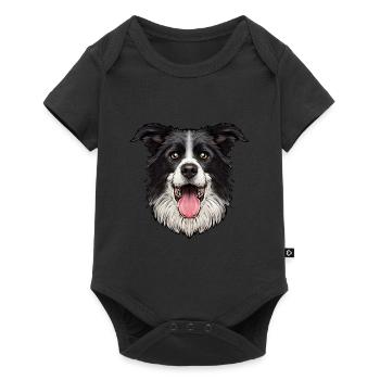 Chien Border Collie - Body à manches courtes Premium Bébé - noir - Devant
