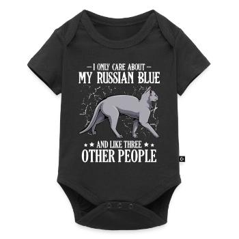 Je ne me soucie que de mon bleu russe - Katzen Spruch - Body à manches courtes Premium Bébé - noir - Devant