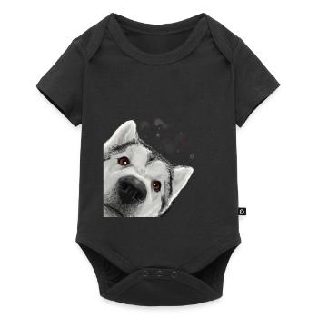 Curious Alaskan Malamute Dog - Baby Premium short-sleeve bodysuit - black - Front