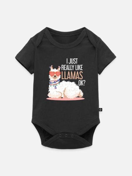 Lama - Baby Premium Kurzarmbody - Schwarz