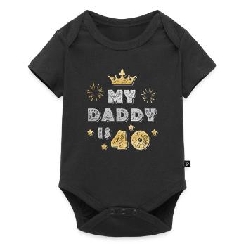 Mon papa a 40 cadeaux drôles pour père pour 40e Birt - Body à manches courtes Premium Bébé - noir - Devant