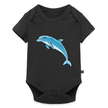 Delfin - Baby Premium Kurzarmbody - Schwarz - Vorne