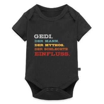 Gedi Weihnachtsgeschenk Firmgedi Taufgedi - Baby Premium Kurzarmbody - Schwarz - Vorne