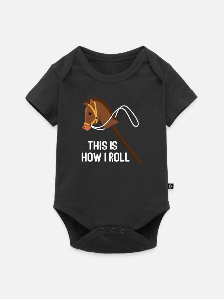 Pferd - Baby Premium Kurzarmbody - Schwarz