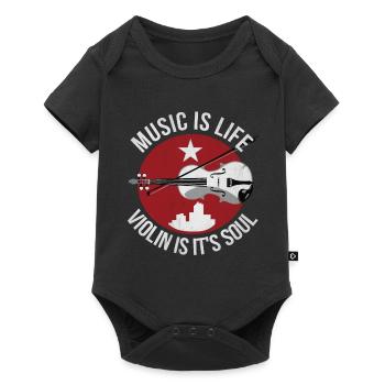 Violine - Baby Premium Kurzarmbody - Schwarz - Vorne