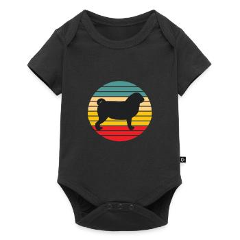Mops Mops Figur Mops Geschenke Hunde - Baby Premium Kurzarmbody - Schwarz - Vorne
