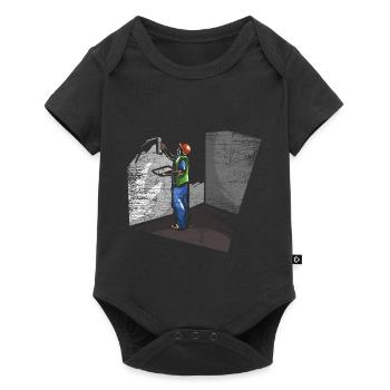 Plasterer cleaning work - Baby Premium short-sleeve bodysuit - black - Front