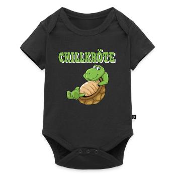 Lustiges Chillkröte Schildkröte Urlaub Chillen - Baby Premium Kurzarmbody - Schwarz - Vorne