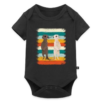 Suricate rétro - Body à manches courtes Premium Bébé - noir - Devant