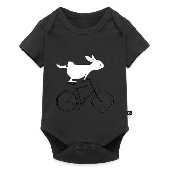 Bicycle cycling bunny funny ladies gift - Baby Premium short-sleeve bodysuit - black - Front