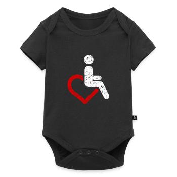 Cadeau handicap handicap humour en fauteuil roulant - Body à manches courtes Premium Bébé - noir - Devant