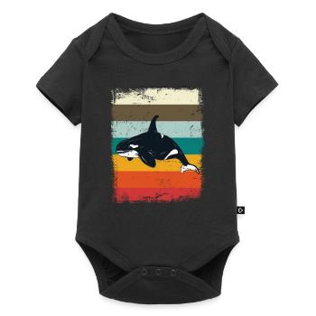 Orque rétro - Body à manches courtes Premium Bébé - noir - Devant