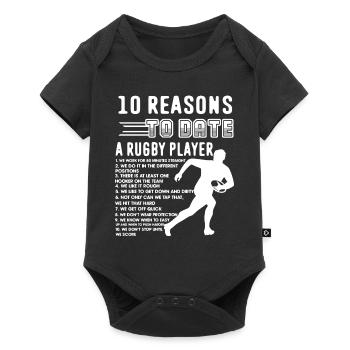 Rugby Player 10 Reasons To Date Rugby Player - Baby Premium short-sleeve bodysuit - black - Front